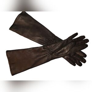 Chic Faux Leather Long Line Opera Gloves Fits SMALL HANDS Or Childs